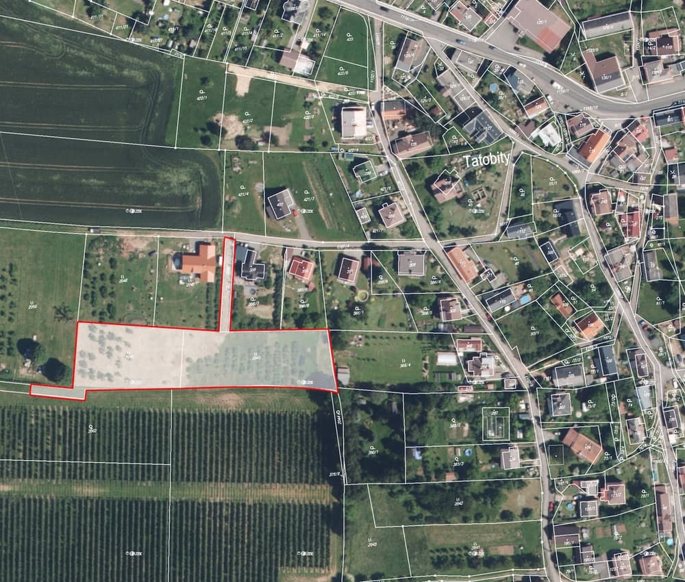 Stavební pozemek 5316 m² v obci Tatobity na úpatí nejvyšší hory Českého ráje Kozákova